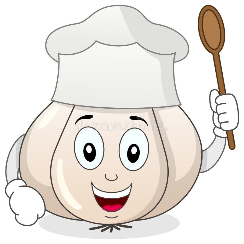 Knoflook met Chef-kok Hat Cartoon Character royalty-vrije illustratie Knoflook met Chef-kok Hat Cartoon Character royalty-vrije illustratie