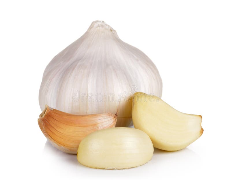 Knoflook op witte achtergrond stock foto's Knoflook op witte achtergrond stock foto's