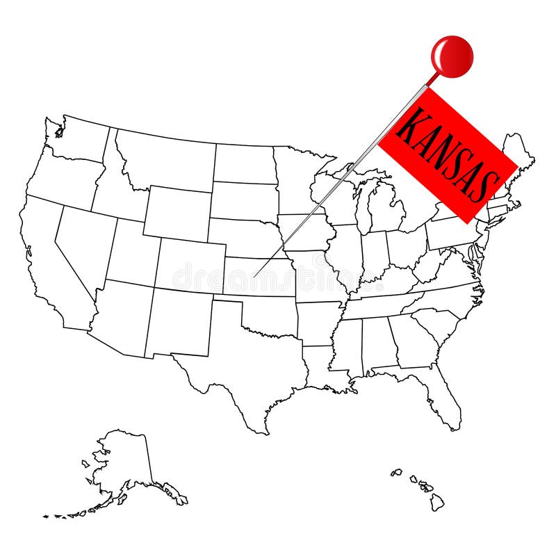Knop Pin Kansas vector illustratie. Illustration of amerikaans 98282998