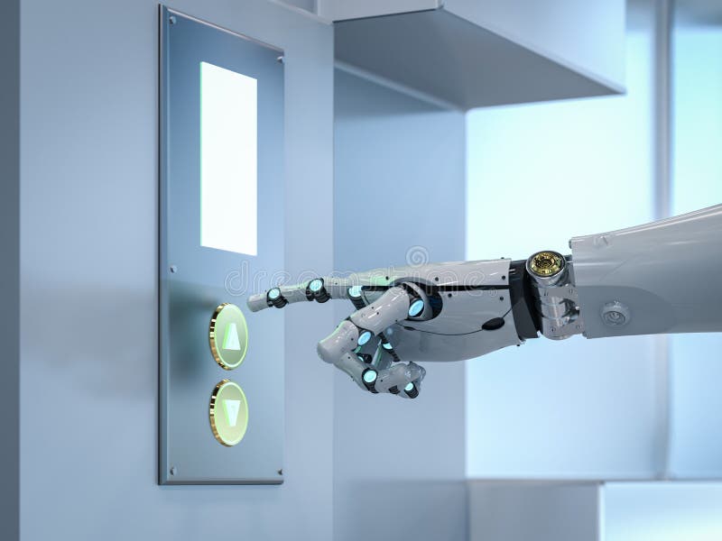 Knopfdruck für Cyborg vektor abbildung