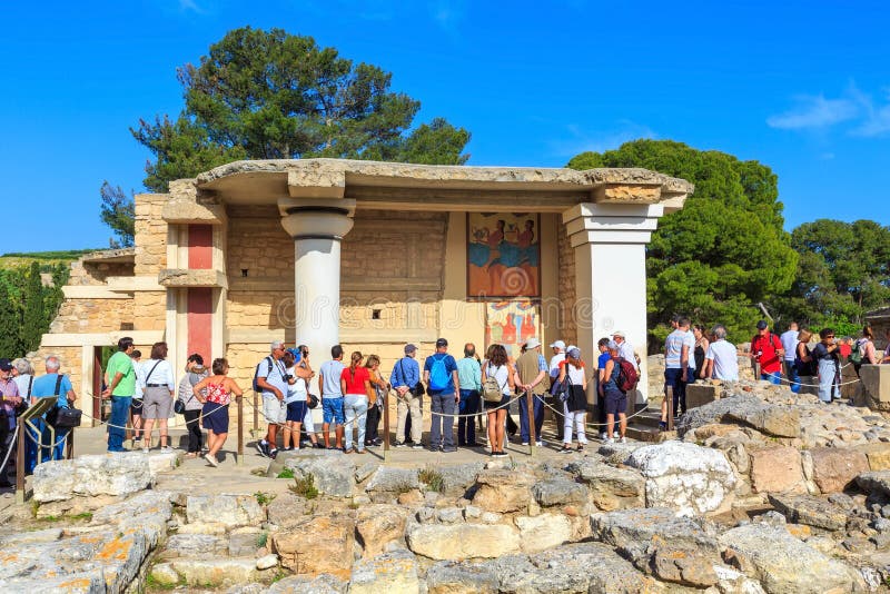 Knossos Kreta f?rd?rvar av den Minoan slotten, Grekland arkivfoto Knossos Kreta f?rd?rvar av den Minoan slotten, Grekland arkivfoto