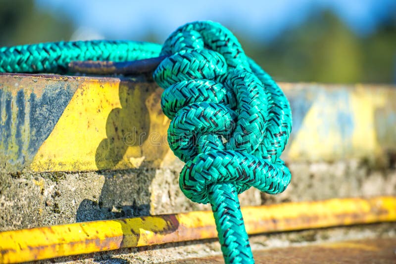 Mooring Knot At The Port Pier Stock Photo Image of close, marin