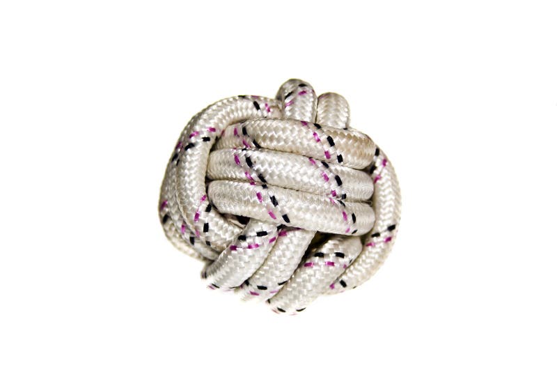 Knot on rope isolated on white background stock photos