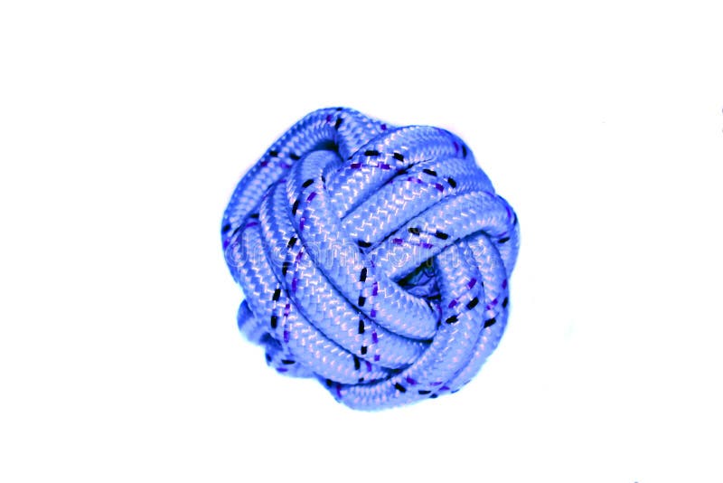 Knot on rope isolated on white background stock image
