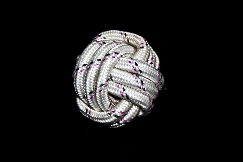 Knot on rope isolated on white background stock images