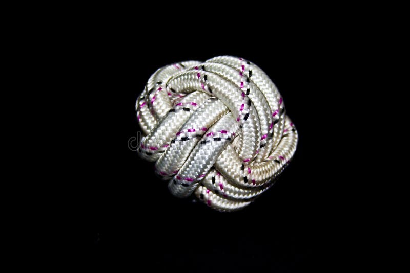 Knot on rope isolated on white background stock photo