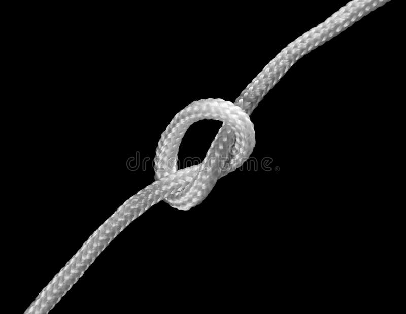 Knot in white string stock photo. Image of overhand, rope 19659336