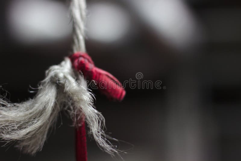Knoten in der Schnur stockfotografie Knoten in der Schnur stockfotografie