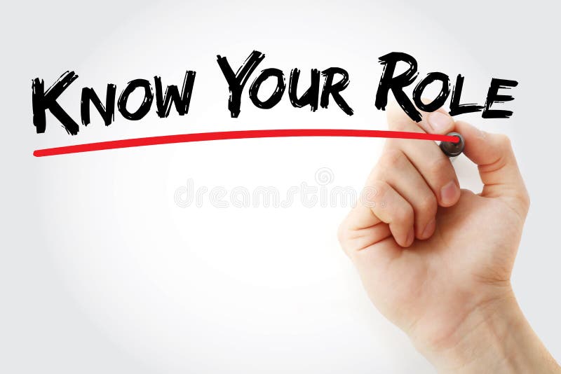 Know your Role text with marker, business concept background