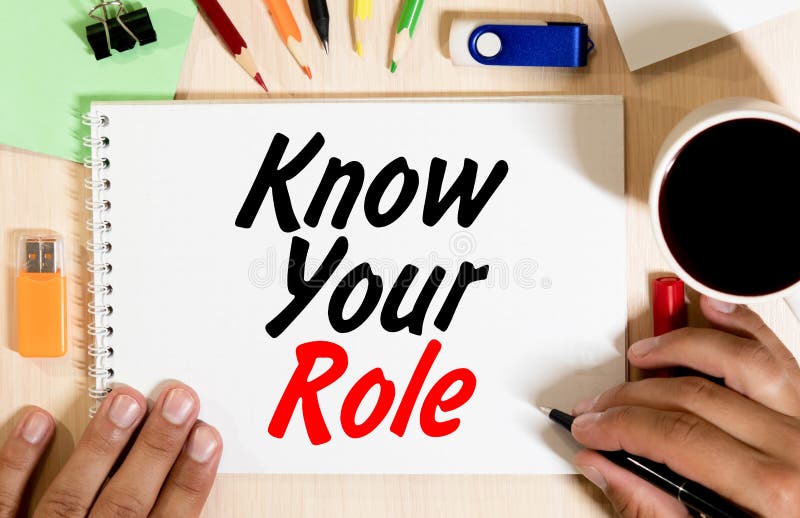 Know Your Role written on paper over wooden background stock photography