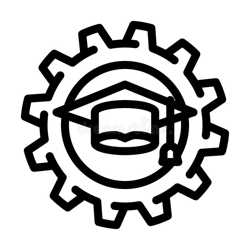 Knowledge management business process line icon vector illustration royalty free illustration