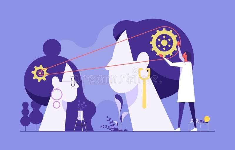 Knowledge transfer or idea sharing vector concept vector illustration