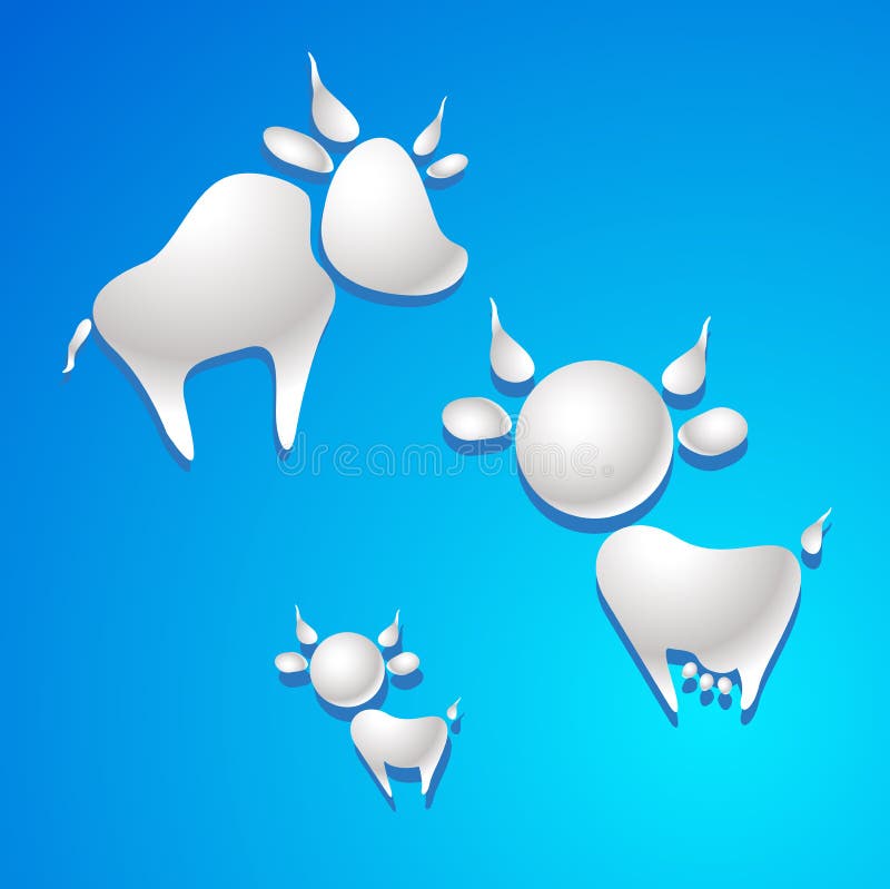 Ko- och tjursymbolet - mjölka droppar stock illustrationer