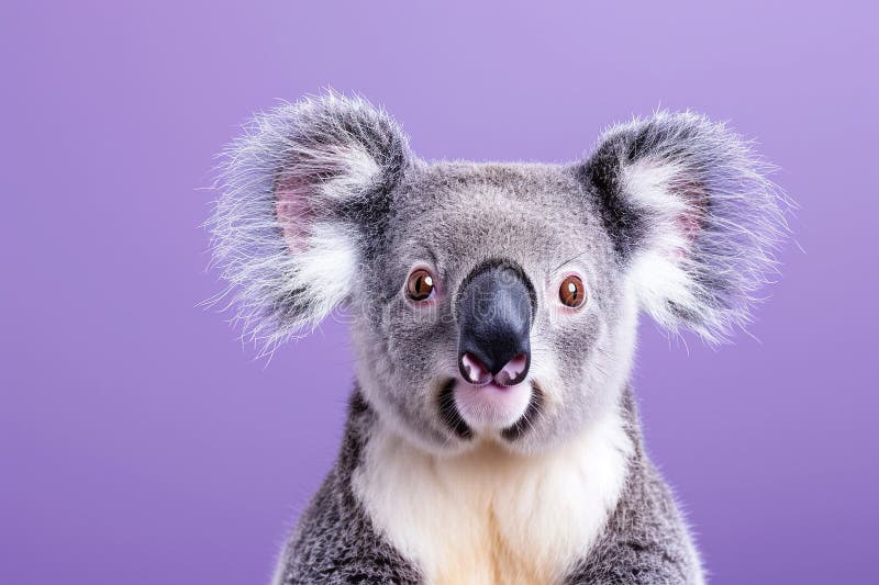 A Koala with Its Mouth Open and Looking at the Camera Stock Photo