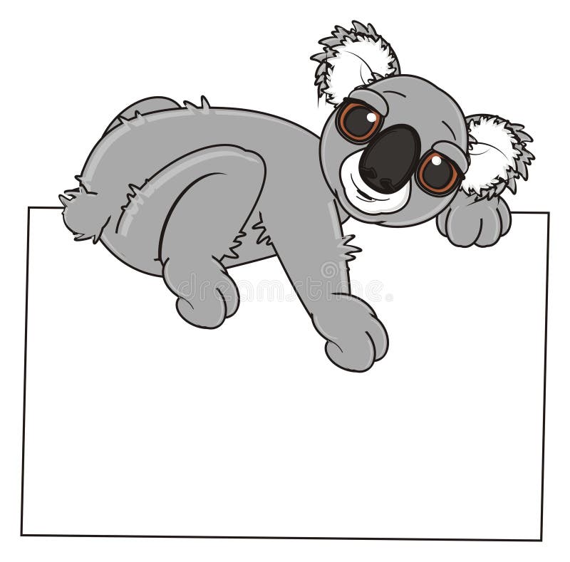 Koala Lying on the Clean Banner Stock Illustration Illustration of
