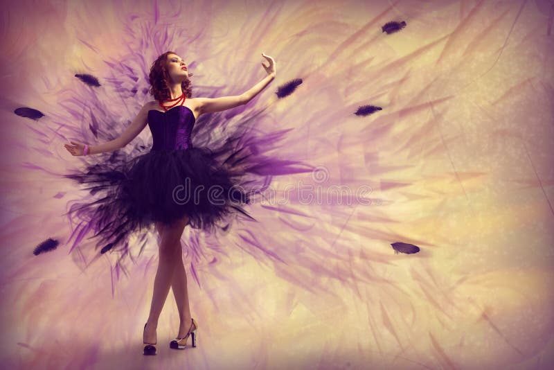 Young woman dancing for her abstract background. Young woman dancing for her abstract background