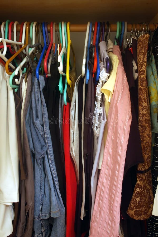 Inside woman's closet. Inside woman's closet