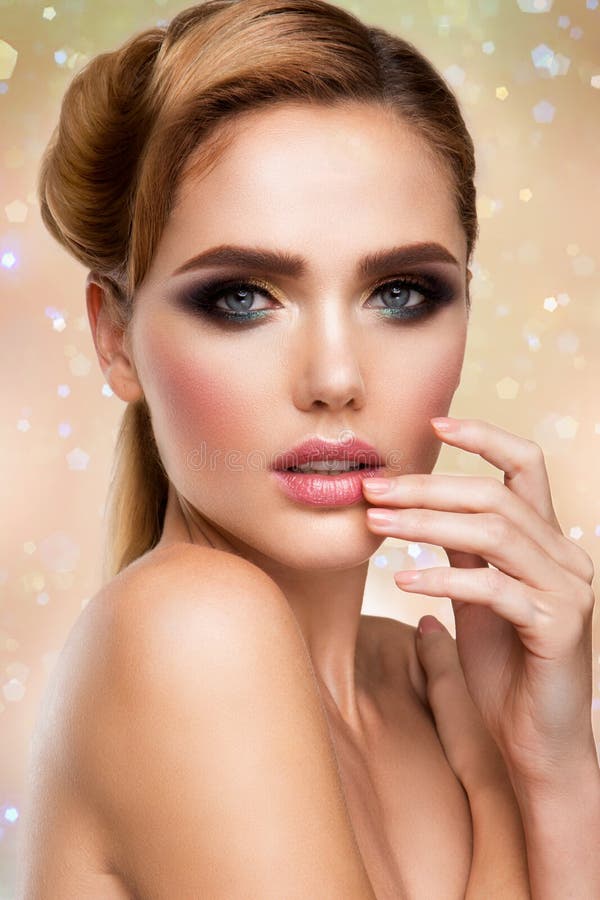 Kobieta z kijem piękna splendoru modela portreta kobieta zdjęcia stock