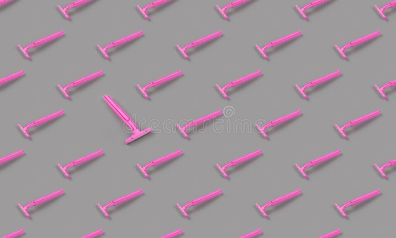 Women`s shaving machine seamless pattern in pink on grey background. Women`s shaving machine seamless pattern in pink on grey background.