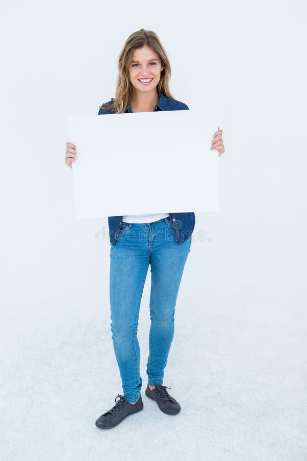 Kobiety mienia plakat obraz stock
