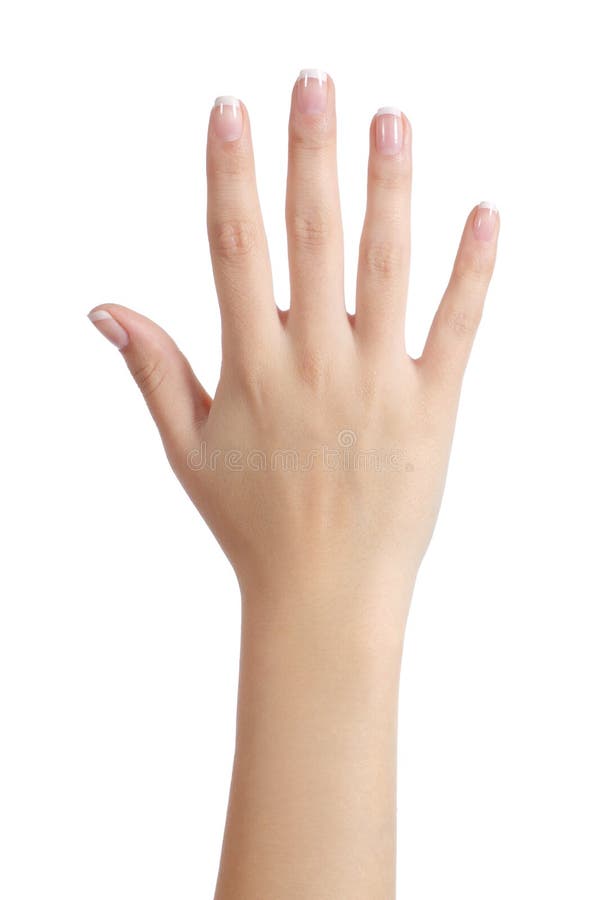 Kobiety otwarta ręka z francuskim manicure'em