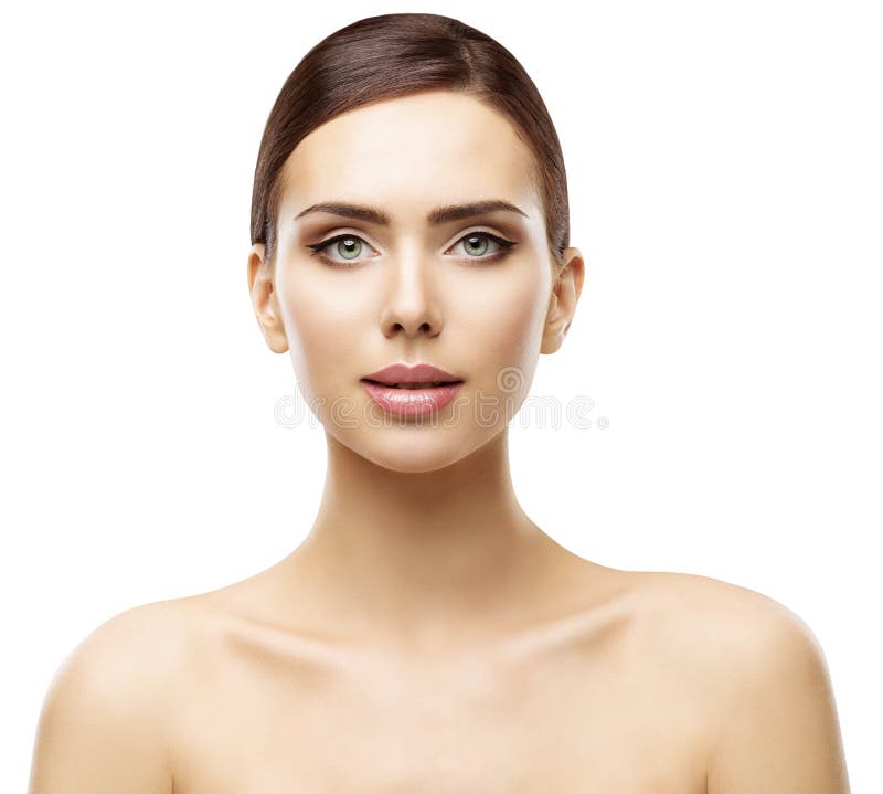 Kobiety piękna portret, Naturalny warg oczu twarzy Makeup, skóry opieka obraz royalty free Kobiety piękna portret, Naturalny warg oczu twarzy Makeup, skóry opieka obraz royalty free