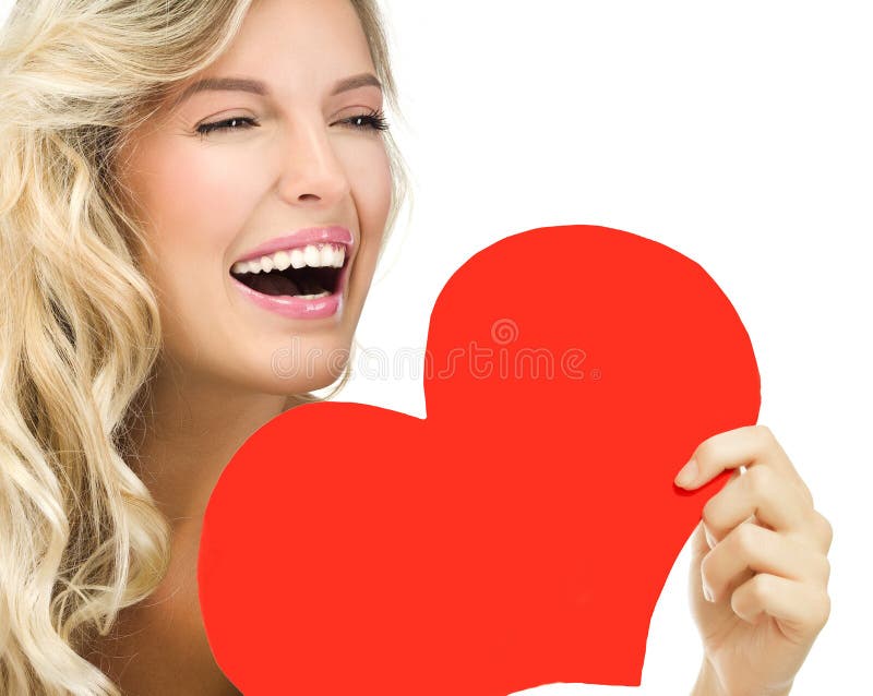 Kobiety piękna twarzy valentine ` s czerwona kierowa miłość fotografia stock Kobiety piękna twarzy valentine ` s czerwona kierowa miłość fotografia stock