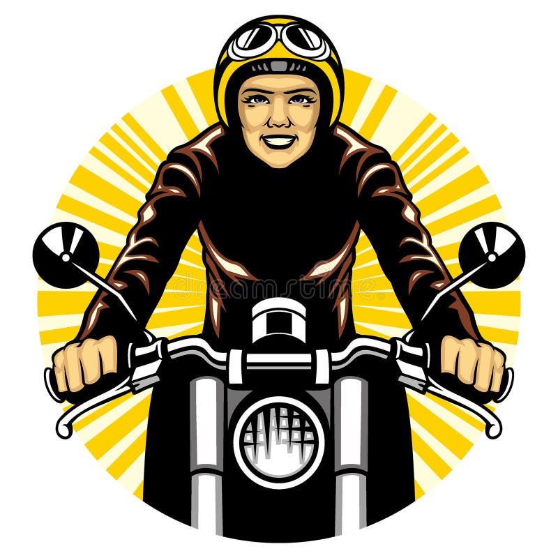 Kobiety przejażdżka motocykl ilustracji Kobiety przejażdżka motocykl ilustracji