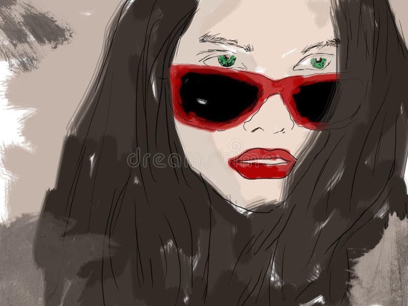 Kobiety zbliżenia portret w eyewear, mod szkła Piękna młoda dama jest ubranym szkła, żeńska twarz na jaskrawym tle ilustracja wektor Kobiety zbliżenia portret w eyewear, mod szkła Piękna młoda dama jest ubranym szkła, żeńska twarz na jaskrawym tle ilustracja wektor