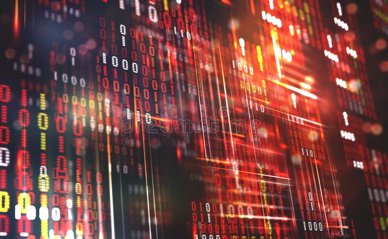 Kod binarny abstrakcyjne Obłoczni dane Blockchain technologia Cyfrowej cyberprzestrzeń Duży dane pojęcie ilustracji