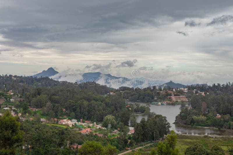 Kodaikanal lake view from upper lake view point royalty free stock photo Kodaikanal lake view from upper lake view point royalty free stock photo