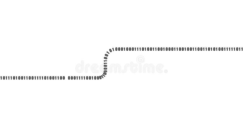 Kodierungs- oder Hackerkonzept Vektormatrixhintergrund Horizontaler Strom oder Buchstabe S des binär Code auf Schirm Daten und Te lizenzfreie abbildung