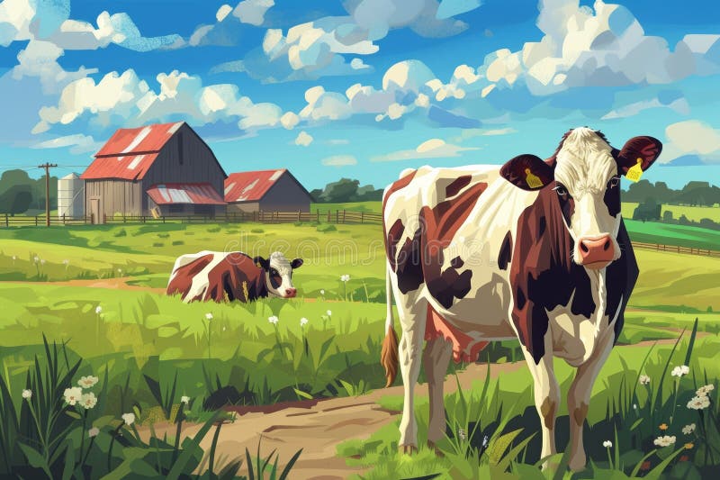 cows on the farm , milk industry . AI generated. cows on the farm , milk industry . AI generated