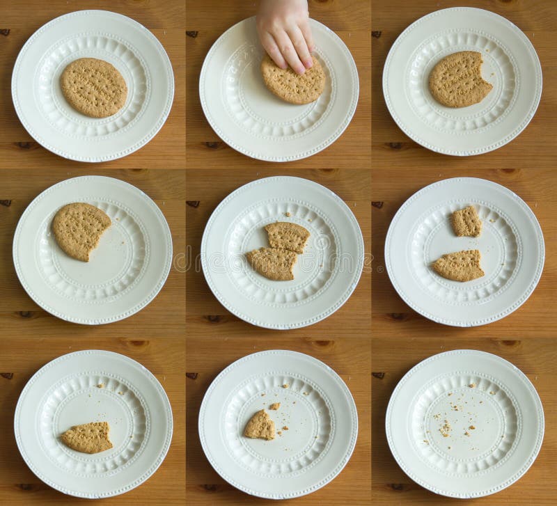 Koekje dat gegeten Opeenvolging is royalty-vrije stock foto's Koekje dat gegeten Opeenvolging is royalty-vrije stock foto's