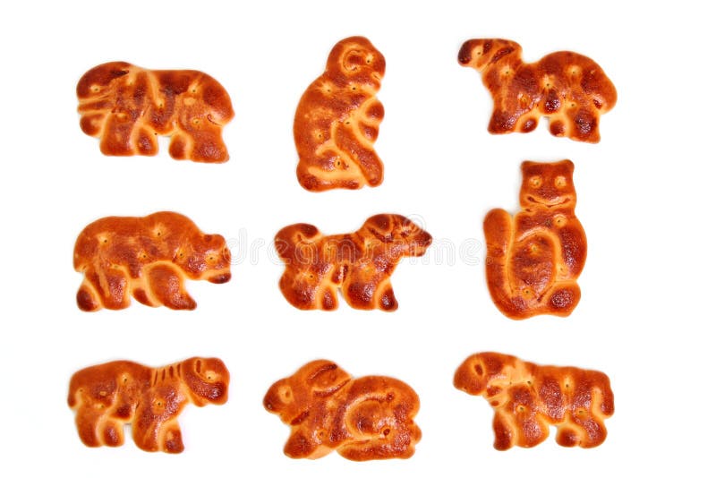 Koekjes die in de vorm van cijfers van diverse dieren worden gemaakt royalty-vrije stock foto's Koekjes die in de vorm van cijfers van diverse dieren worden gemaakt royalty-vrije stock foto's