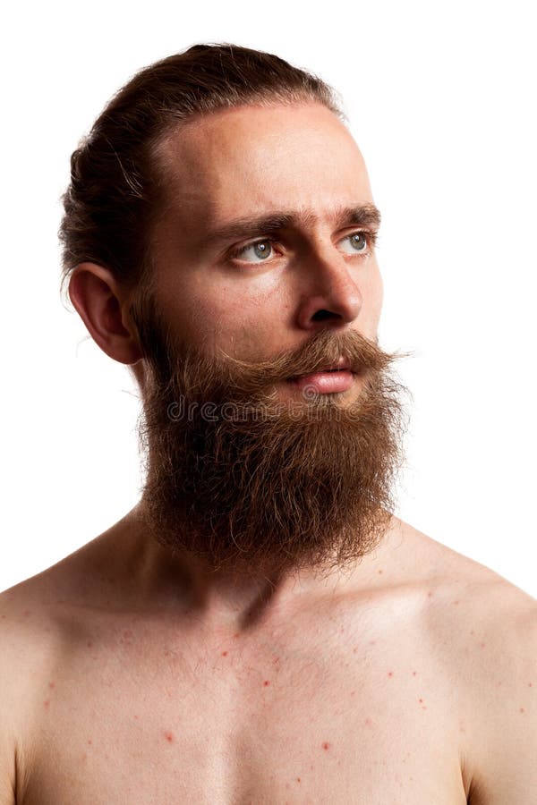 Koel hipster met lange baard over witte achtergrond royalty-vrije stock afbeeldingen Koel hipster met lange baard over witte achtergrond royalty-vrije stock afbeeldingen