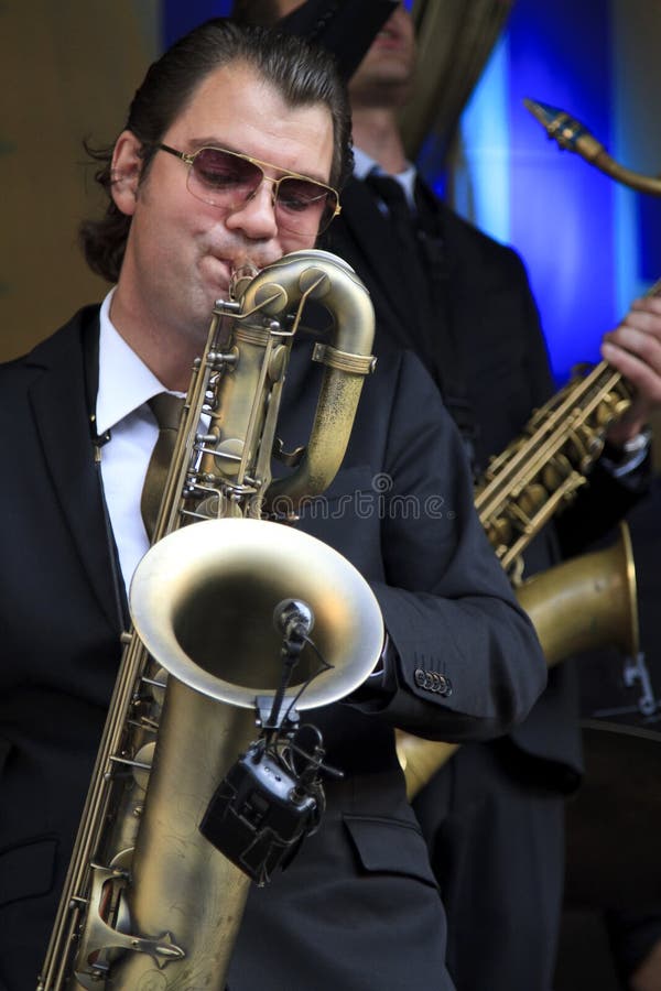 Koen Schouten Plays Baritone Sax Editorial Photo - Image of entertain ...