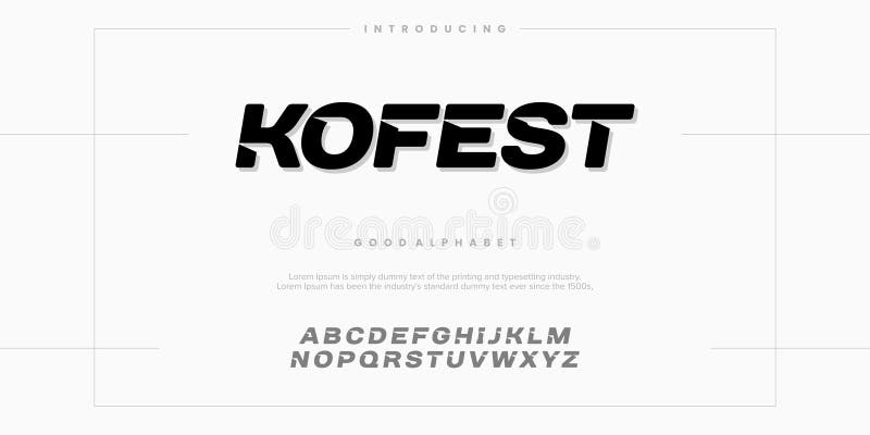 Kofest Abstract minimal modern alphabet fonts vector illustration vector illustration