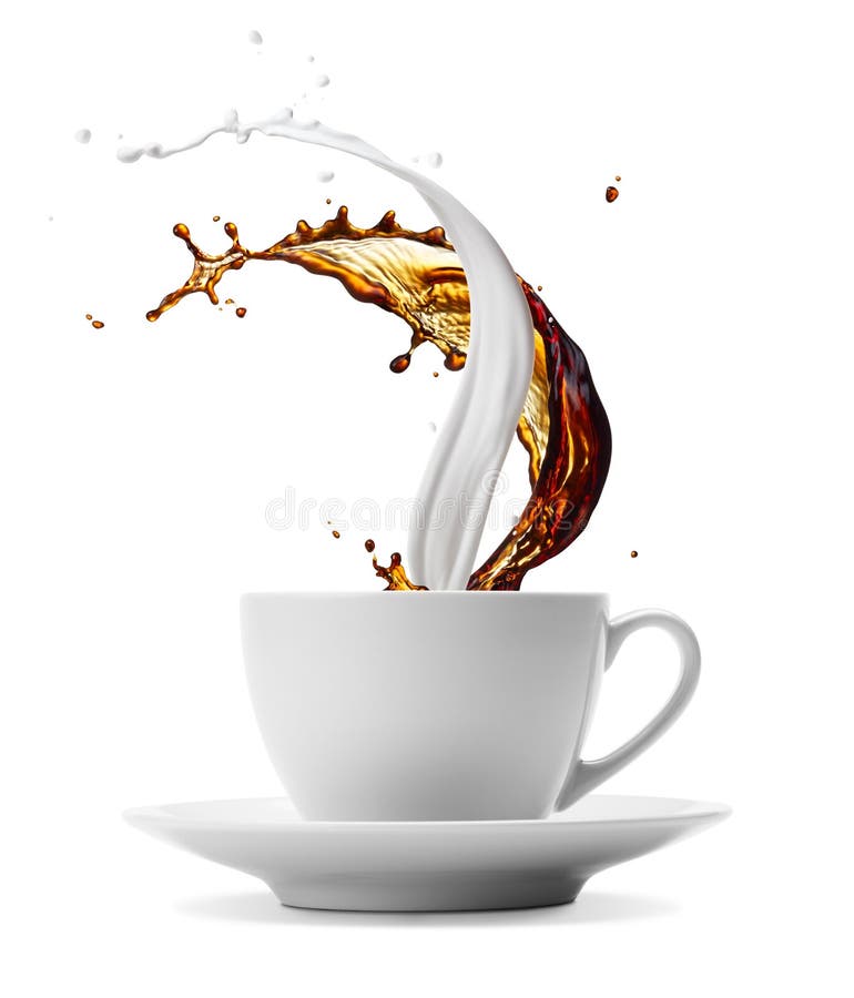 Koffie en melk royalty-vrije stock afbeelding Koffie en melk royalty-vrije stock afbeelding