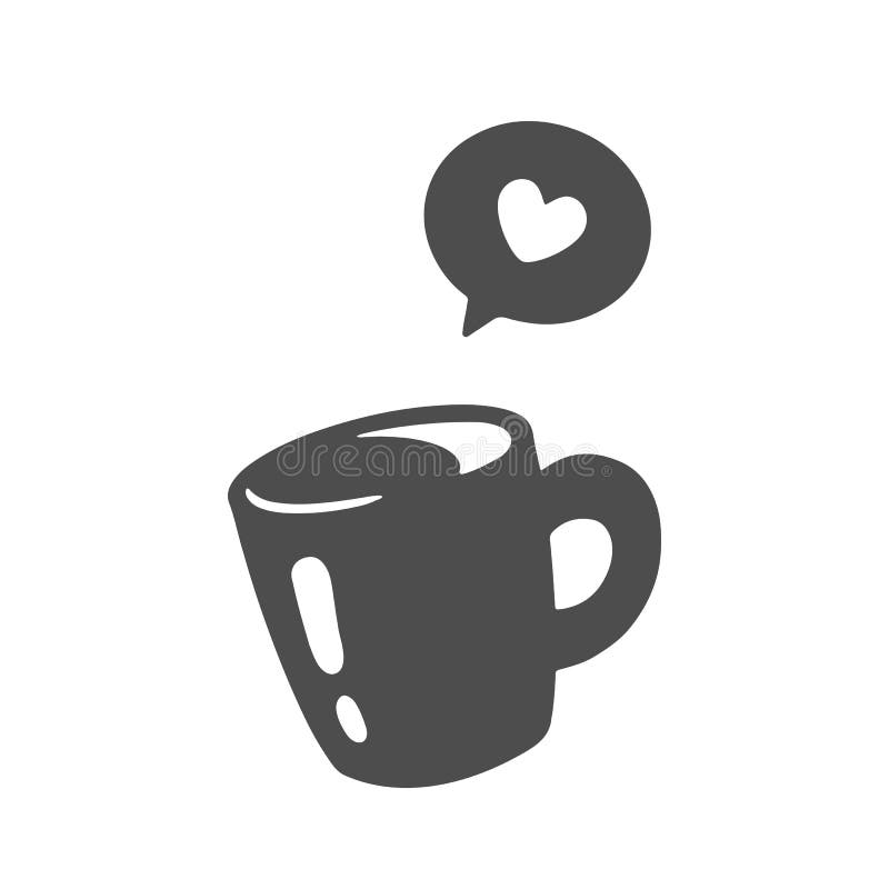 Silhouet van een koffiekop. Koffietijd stock illustratie