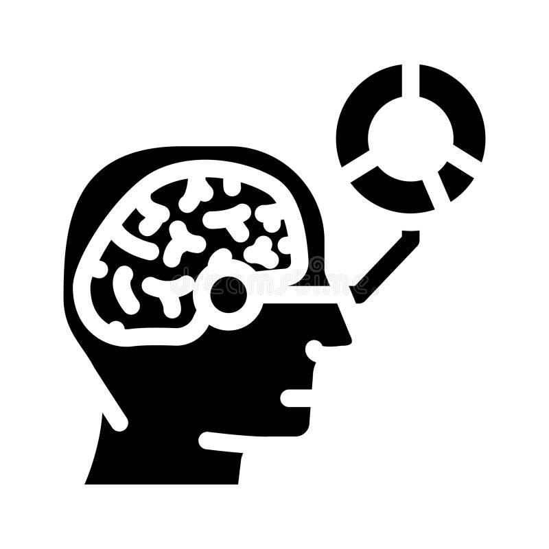 Kognitive Fähigkeiten Neurowissenschaft Neurologie Glyphe Ikone Vektoranzeige stock abbildung