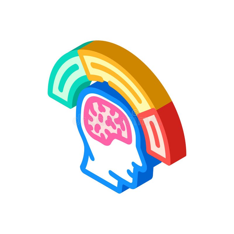 Kognitive Ladung ux ui design isometrische Icon Vektor-Abbildung stock abbildung
