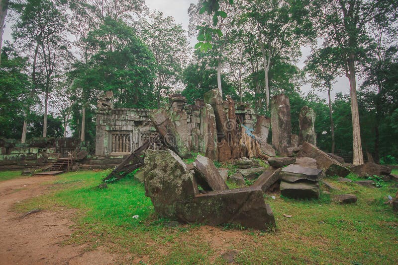 Koh Ker, an Ancient Castle Which is the Territory of the Past Stock