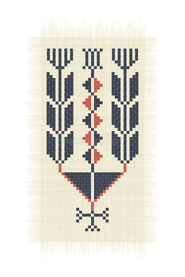 Palestinian Tatreez Roses and Arrows Cross Stitch Pattern 