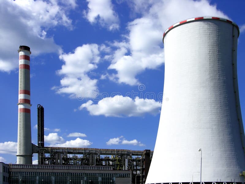 Coal power-plant with cooling-tower in bohemia. Coal power-plant with cooling-tower in bohemia