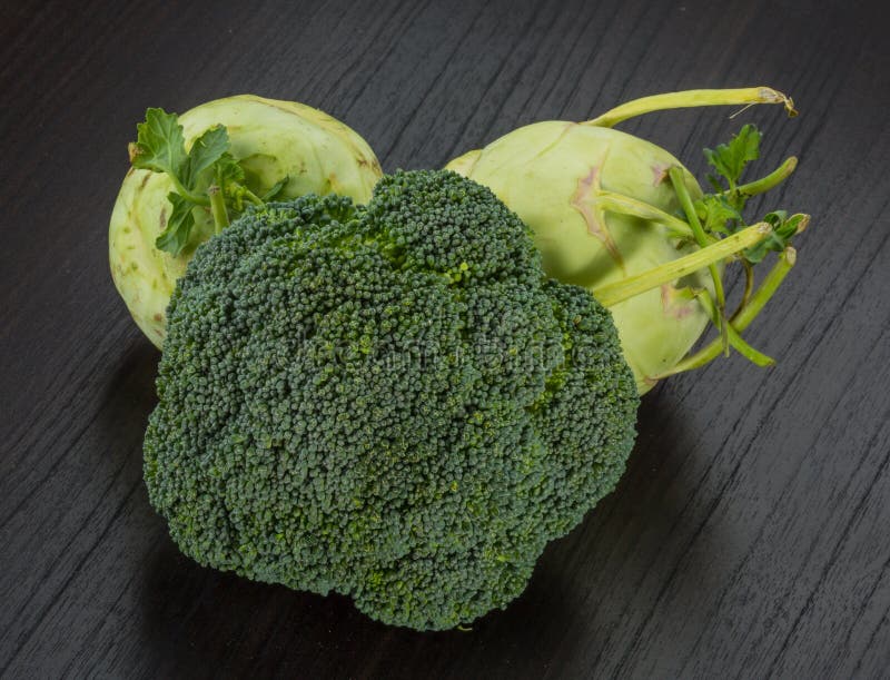 Kohlrabi and Broccoli stock image. Image of market, fresh 46932873