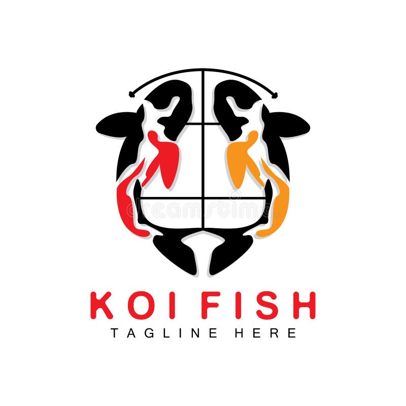 Koi Fish Logo Design Chinese Lucky And Triumph Ornamental Fish