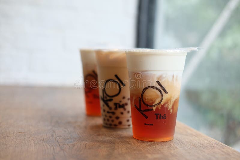 KOI ThÃ© Tea editorial stock image. Image of heart, milk 134079959