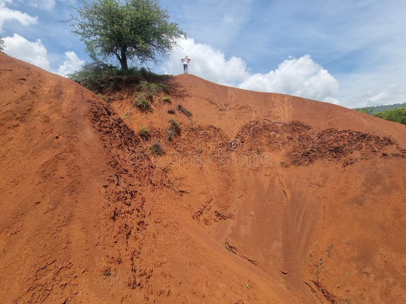 kokkinopilos or red soil in preveza greece hills red like desert