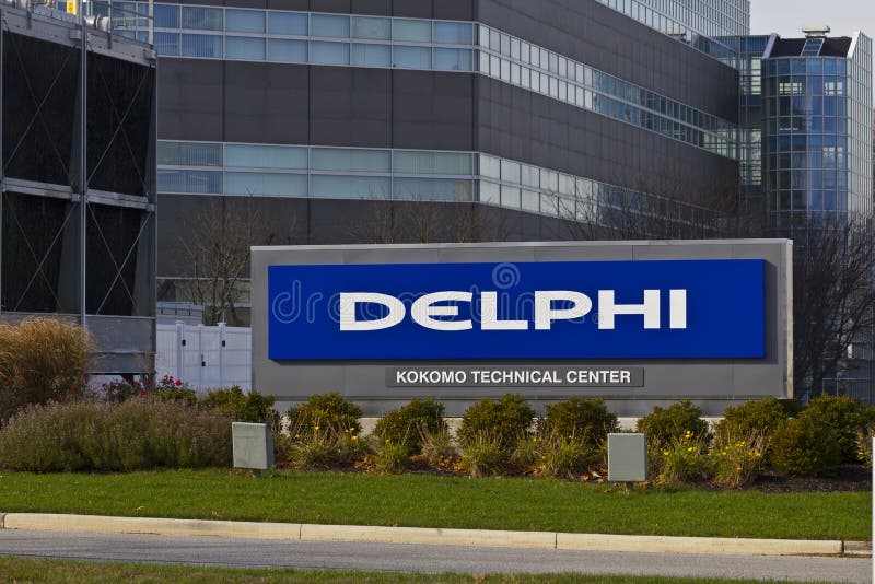 Kokomo circa noiembrie 2015 : delphi automotive ctc building. delphi este un furnizor mondial de tehnologii auto de vârf royalty free stock photography